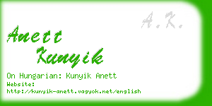 anett kunyik business card
